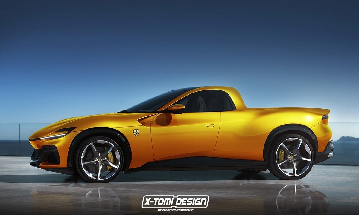 X-Tomi Designin Ferrari Purosangue Pick Up etupuolen renderöinti