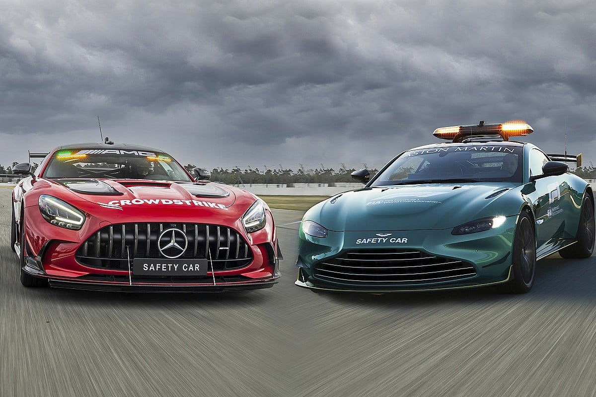 Turva-auto Mercedes ja Aston Martin