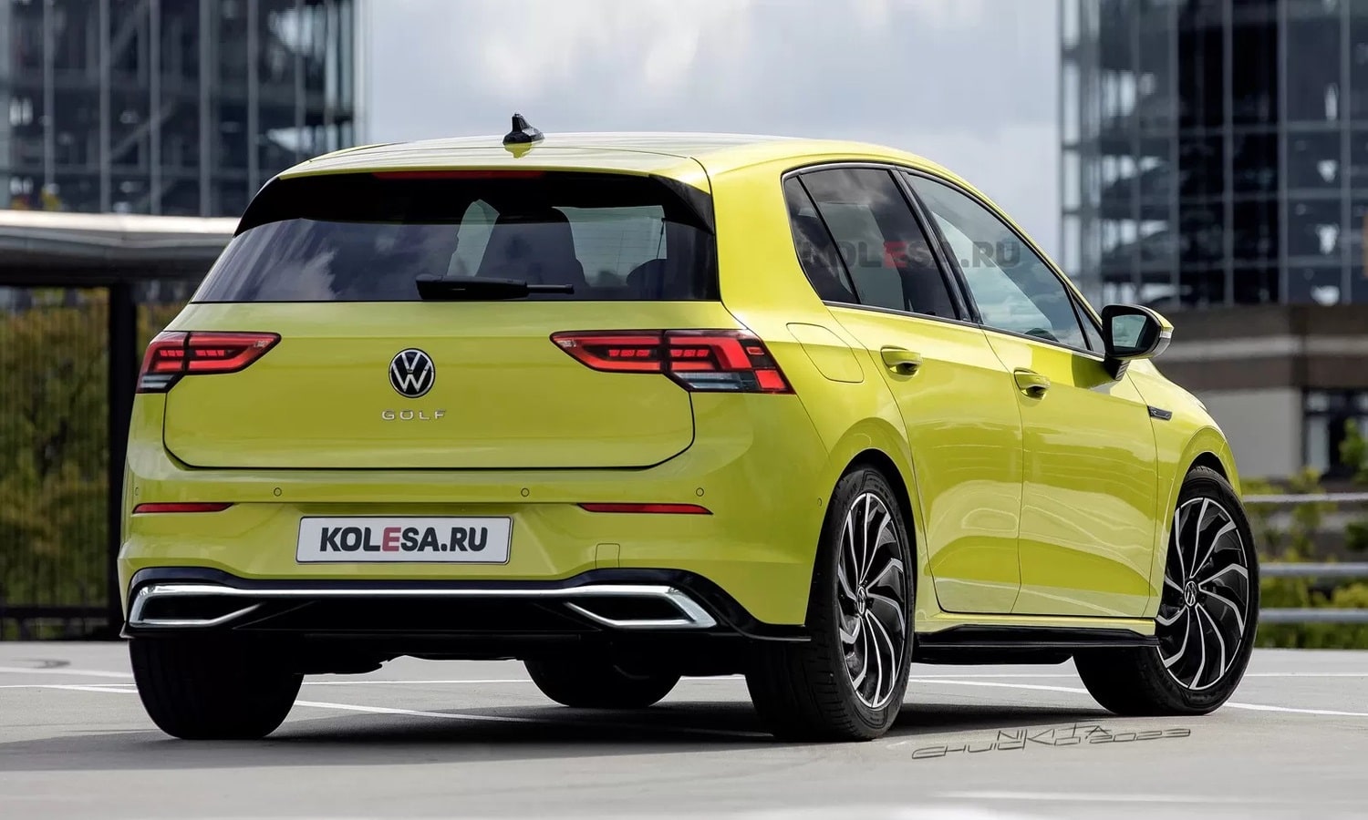 Kolesan Volkswagen Golfin facelift-takapuolen renderöinti