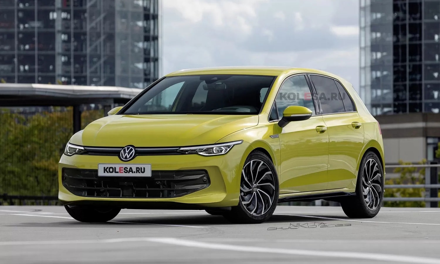 Kolesan Volkswagen Golf facelift etupuolen renderöinti